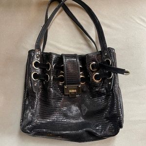 Jimmy Choo Black Patent Leather Ramona Shoulder Bag